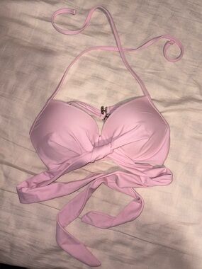 Light Pink Tie-Front Bikini Top